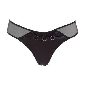 Bordelle Bondage Ring Thong Black M NWT